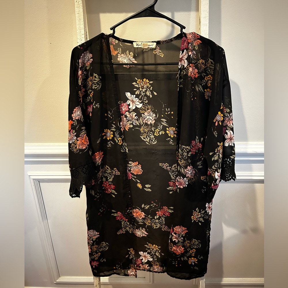 Floral Sheer Kimono Cardigan